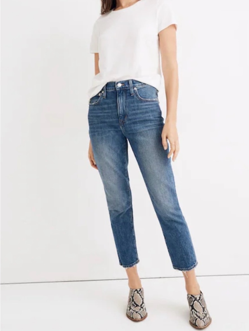 Madewell the high rise slim crop boyfriend jeans Size 27T Minimalist Casual